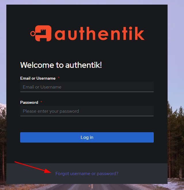 Forgot Password Link