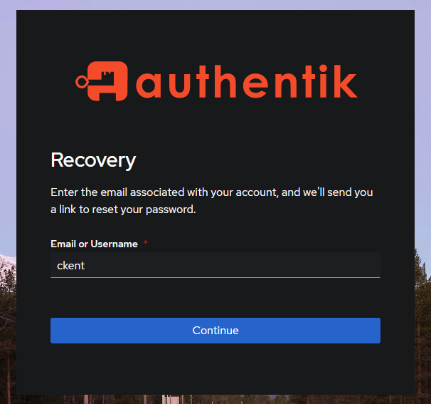 Password Recovery Form